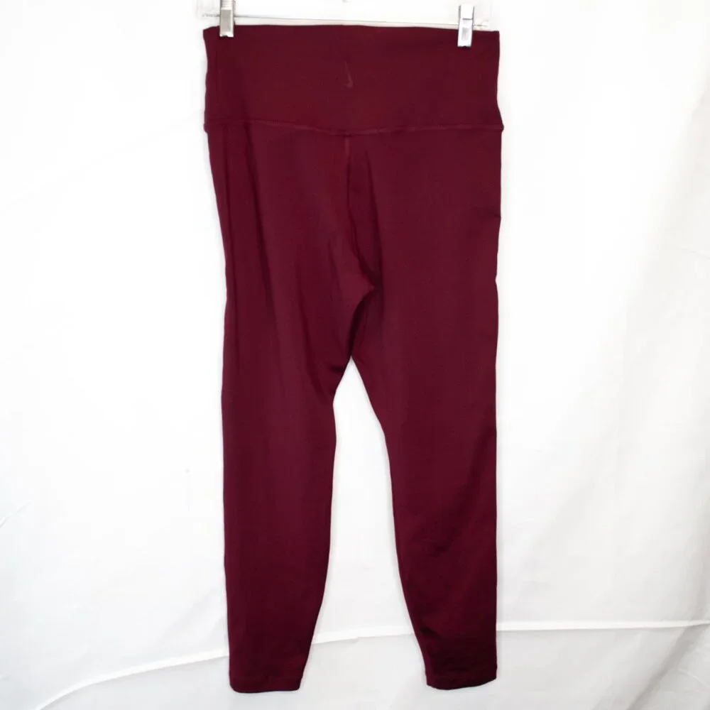 Nike Yoga High Waist Leggings Womens Large L Red Lurex Dri Fit Athletic